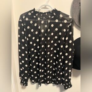 Torrid 0 - sheer Polka dot top